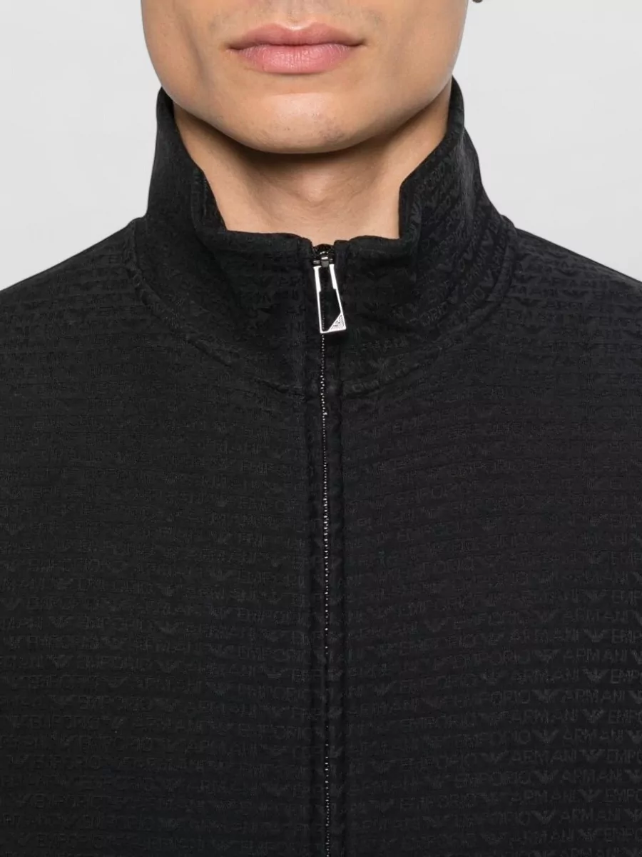 Emporio Armani Textured Zip-Up Sweatshirt