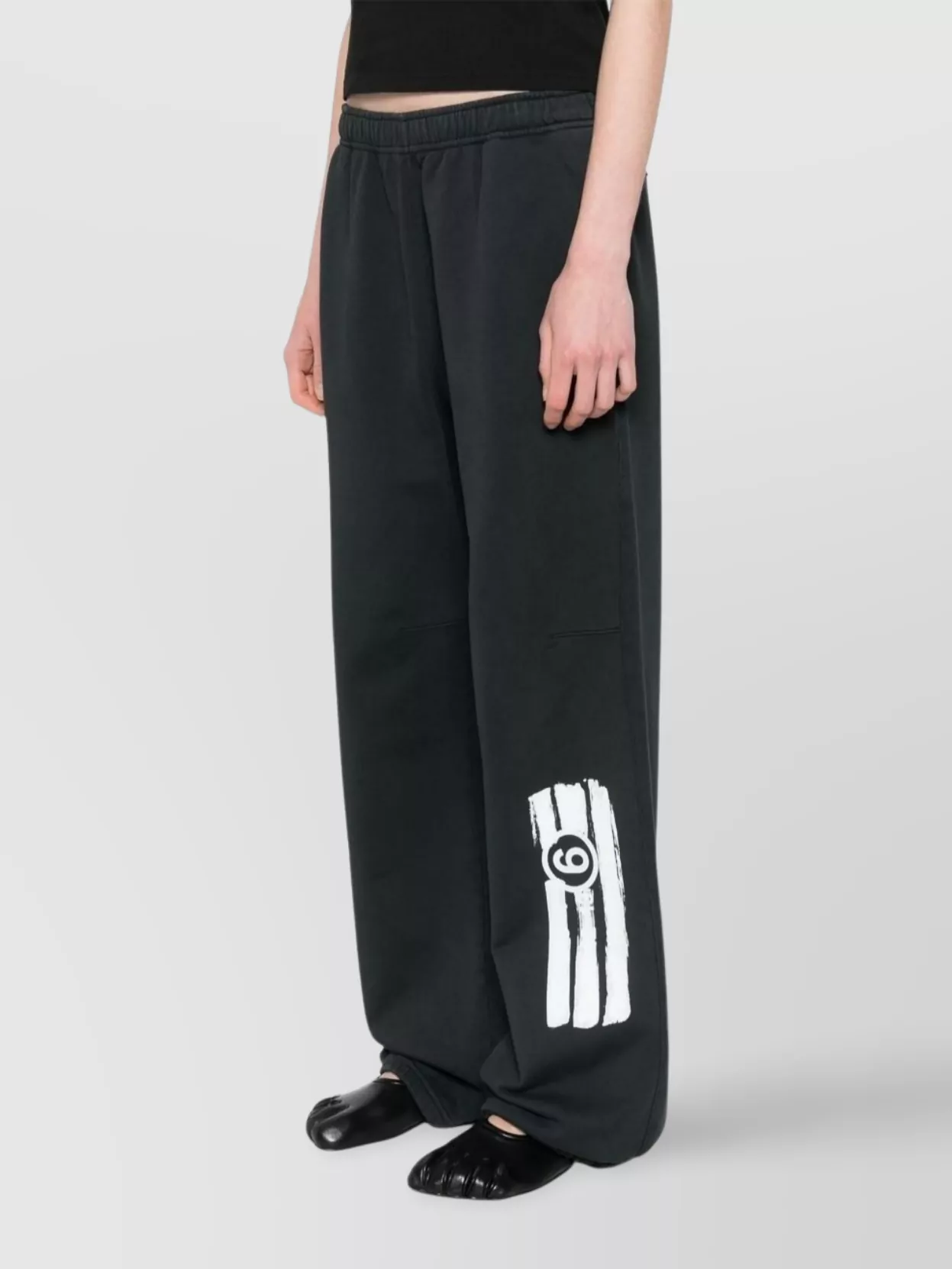 Shop Mm6 Maison Margiela Straight Graphic Print Trousers