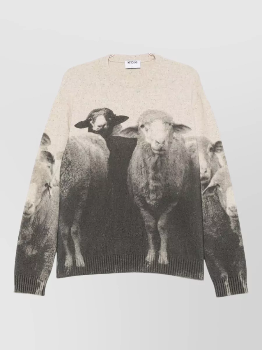 Moschino silk wool crewneck jumper