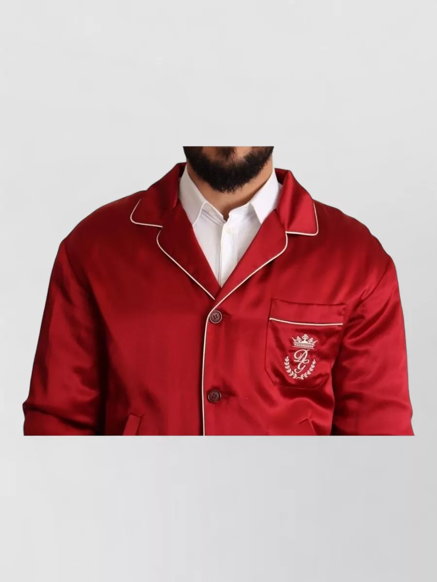Dolce&Gabbana Silk Button Bomber Jacket