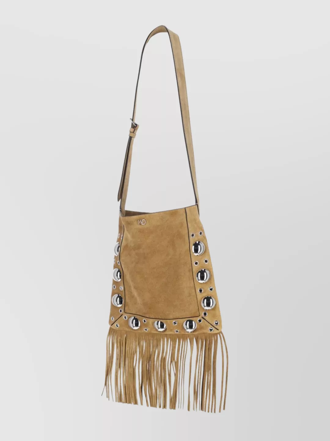 Valentino Nellcote Fringe Studded Suede Crossbody Bag