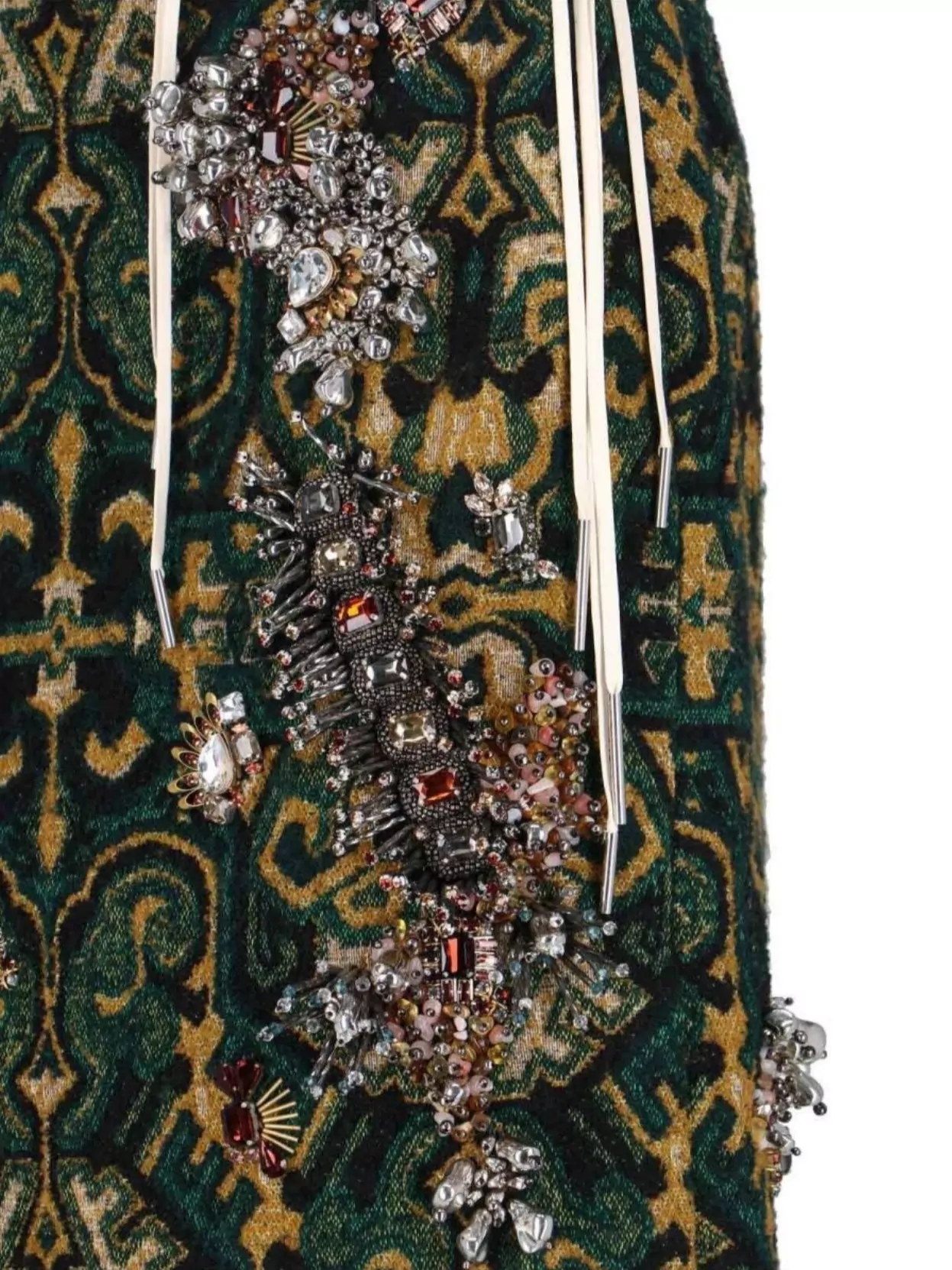 Dries Van Noten Midi Skirt With Embellished Design And Side Slit