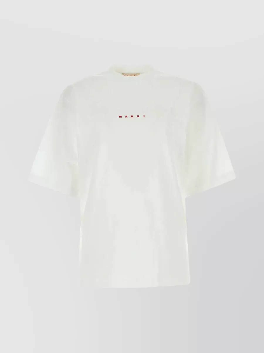 Shop Marni Relaxed Fit Cotton T-shirt In Cream