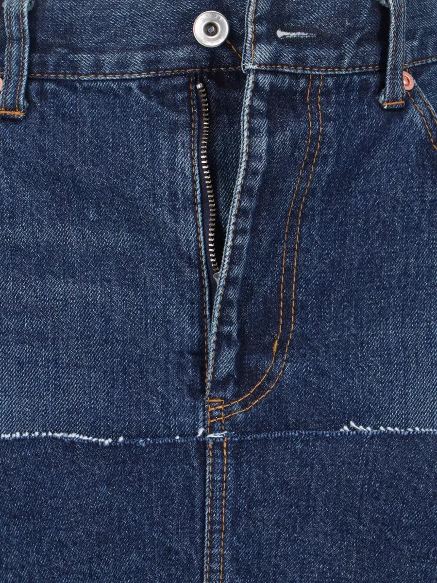 Sacai Midi Skirt Asymmetric Design Back Pockets Pleated