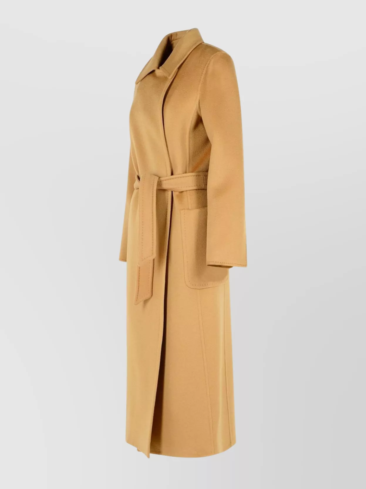 Max Mara Cashmere Coat With Belted Waist And Long Length