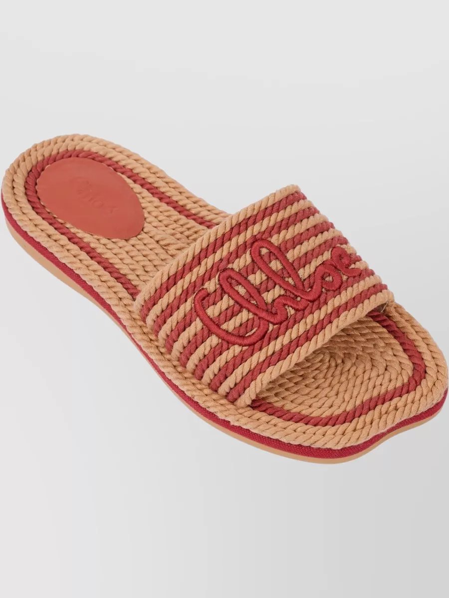 Chloé Raffia Slide Sandals