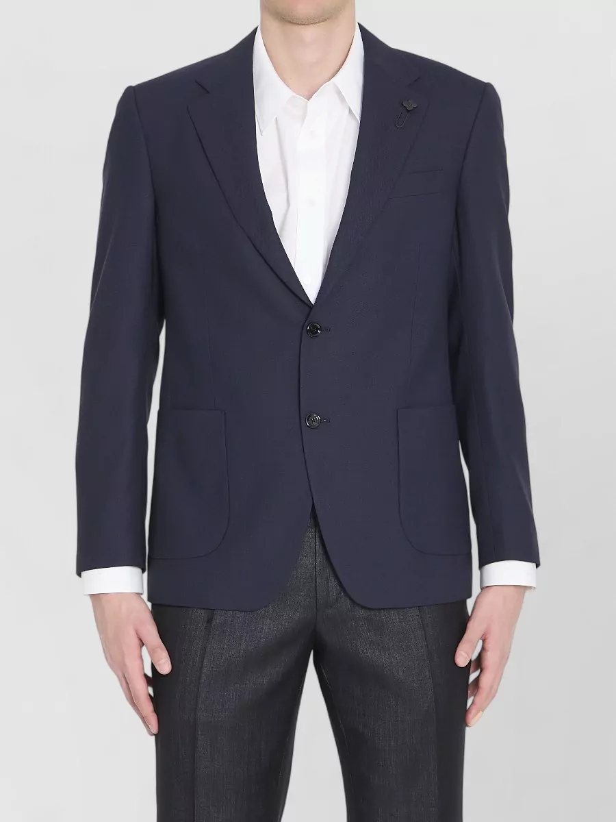 Lardini virgin wool single-breasted blazer
