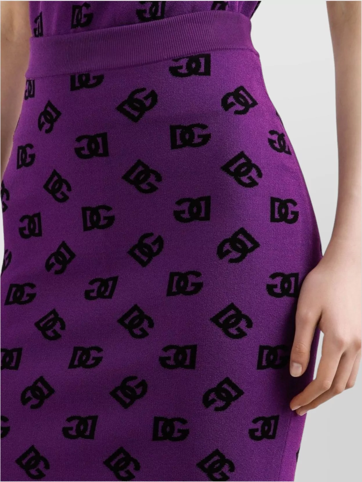 スカート Dolce & Gabbana Viscose Logo Jacquard Pencil Skirt Viscose pencil skirt with jacquard DG logo in Azure for