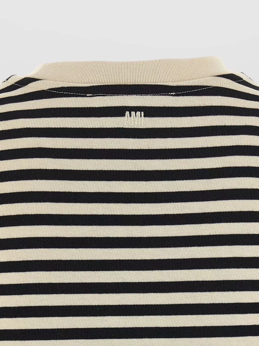Ami Paris Striped Long-Sleeve Cotton T-Shirt