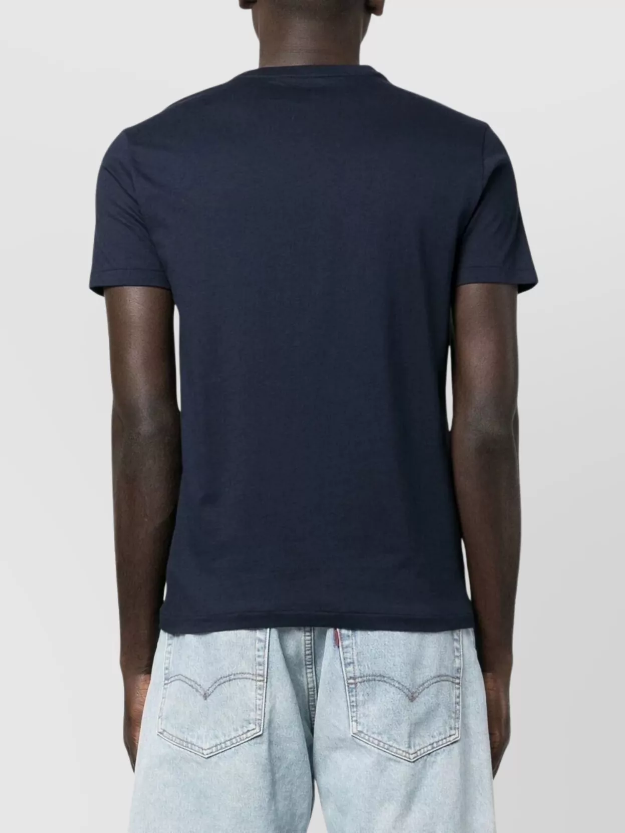 Polo Ralph Lauren Blue Crewneck T-shirt With Pony Embroidery On The Front In Blue