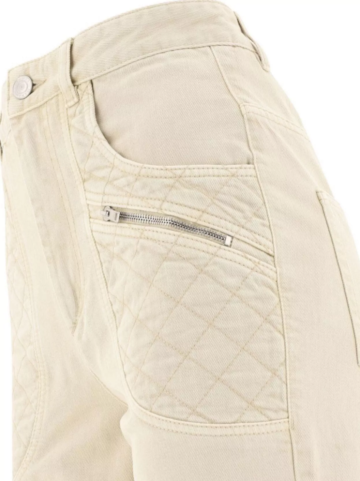 Shop Isabel Marant High Waist Stitched Pocket Trousers In Neutrals