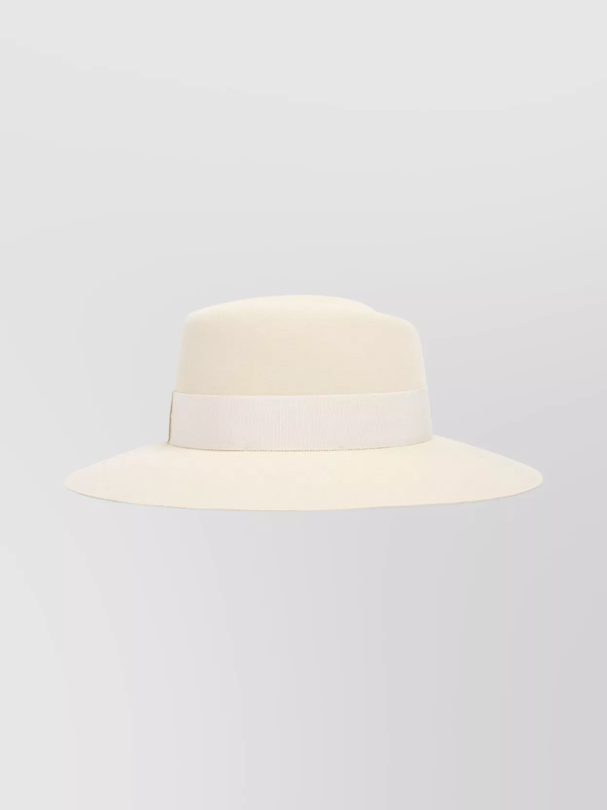 Maison Michel Fedora Hat With Grosgrain Ribbon Band In White