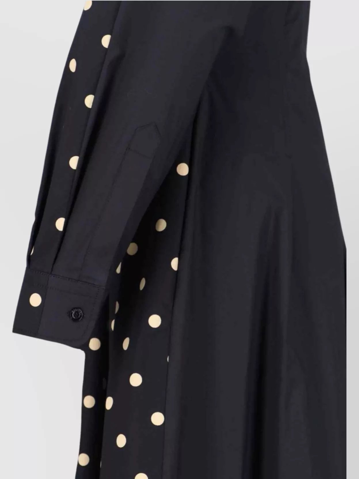 Moschino Polka Dot Pleated Dress With Long Sleeves