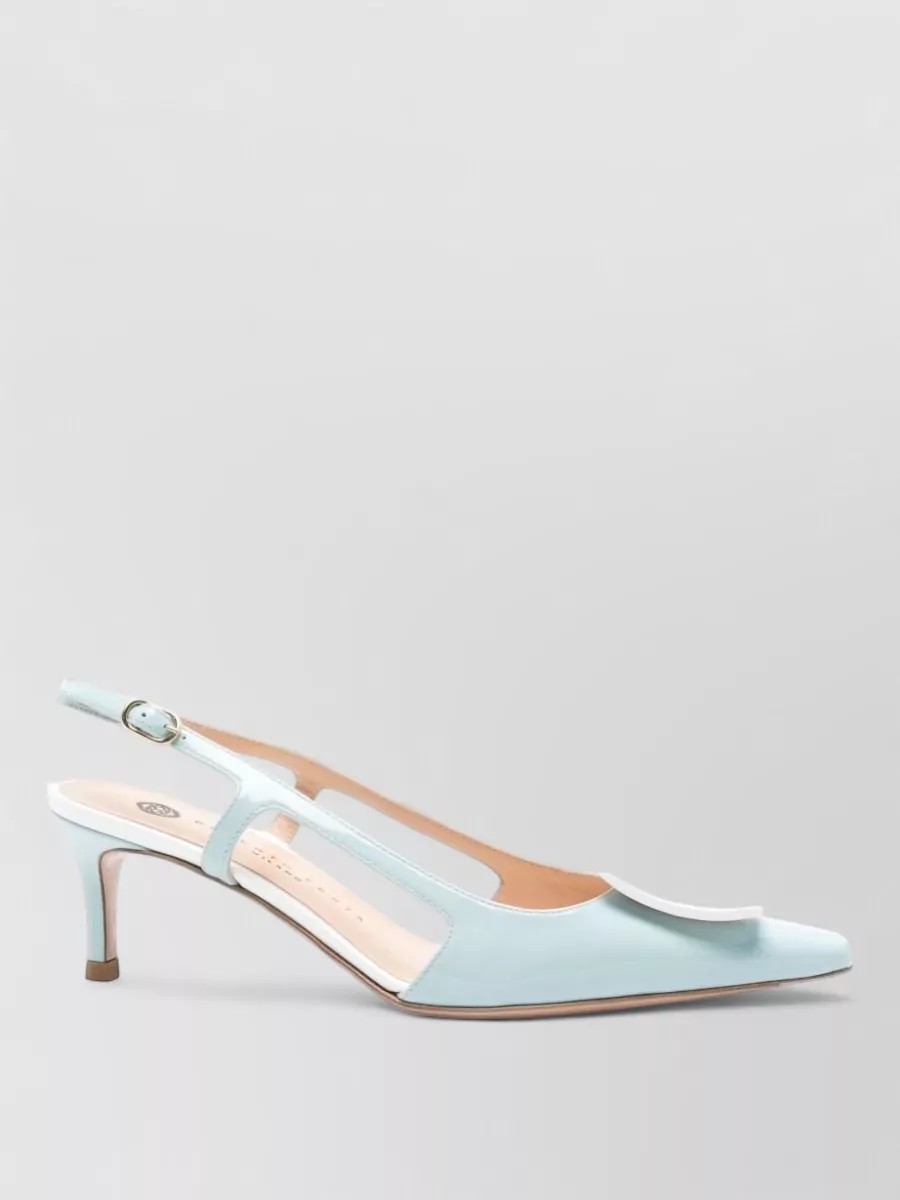 Roberto Festa Leather Square-Toe Slingback Pumps
