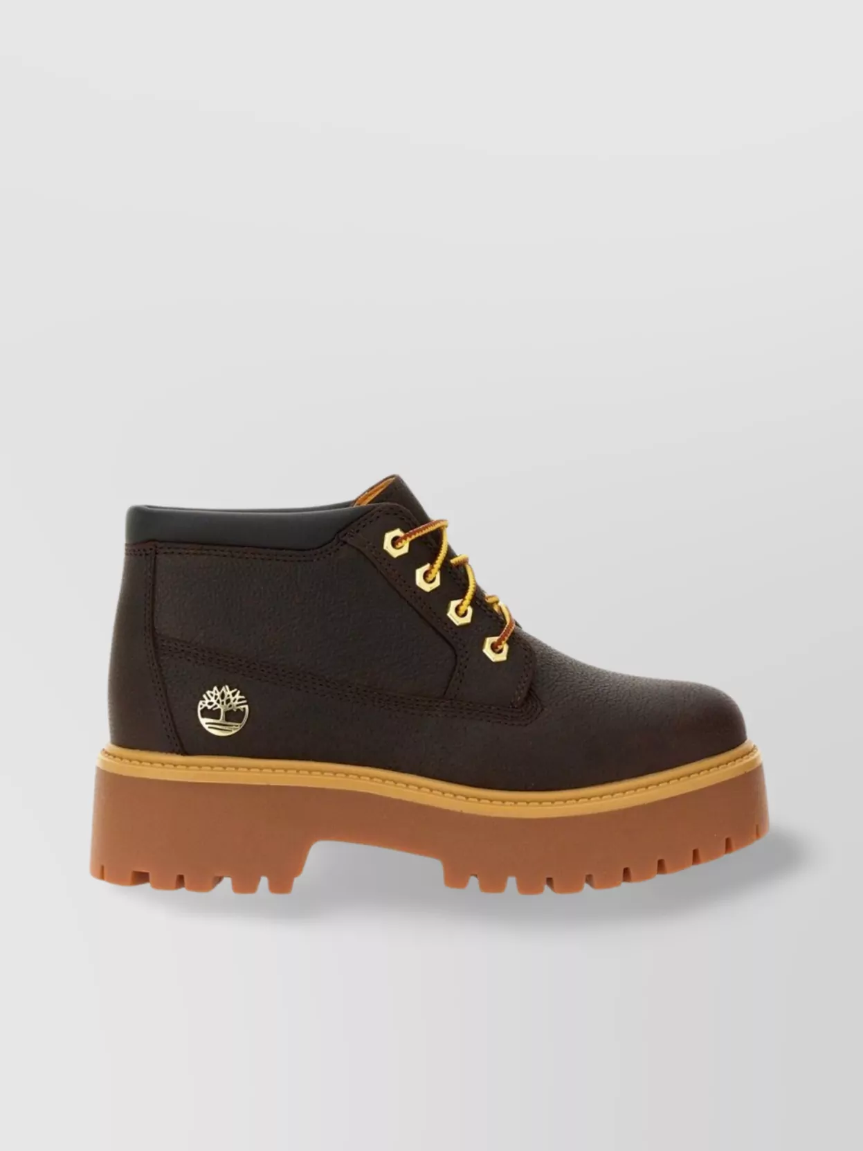 Timberland Chunky Sole Ankle Boots With Metal Eyelets
