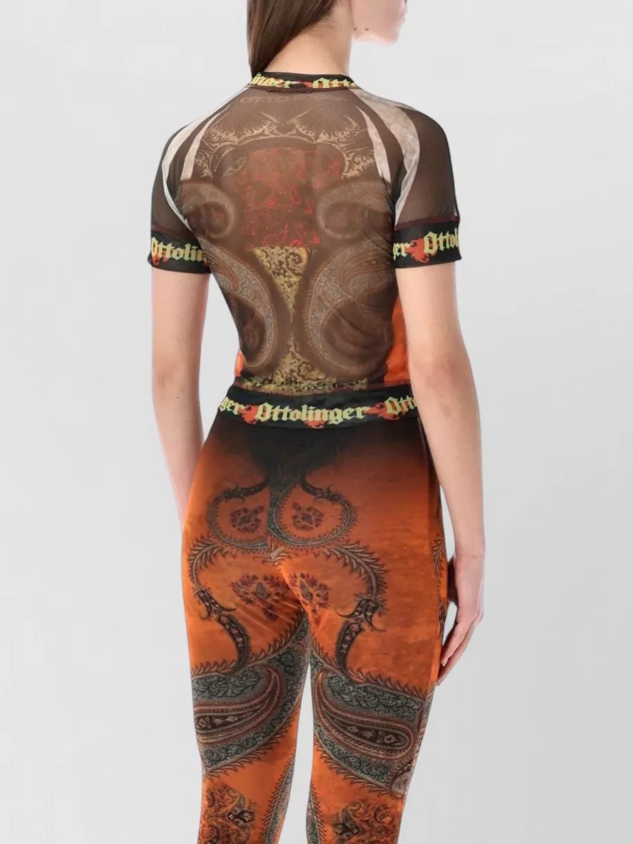 Ottolinger Paisley Mesh Short-Sleeve T-Shirt
