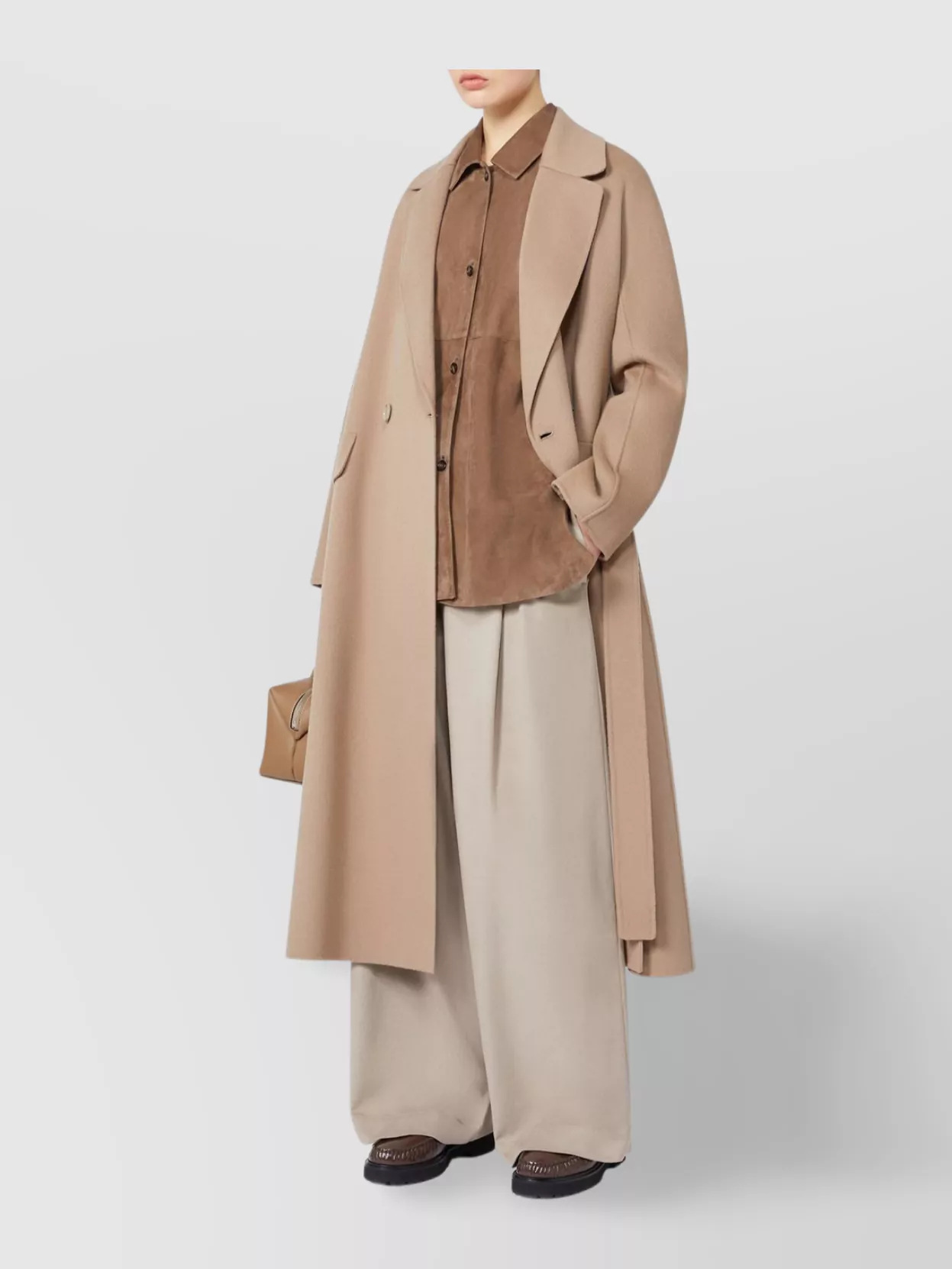 S Max Mara Oversized Wool Coat Belted Waist