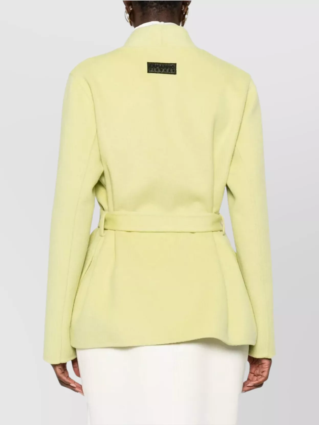 Ermanno Firenze Soft Textured Long Sleeve Belted Coat