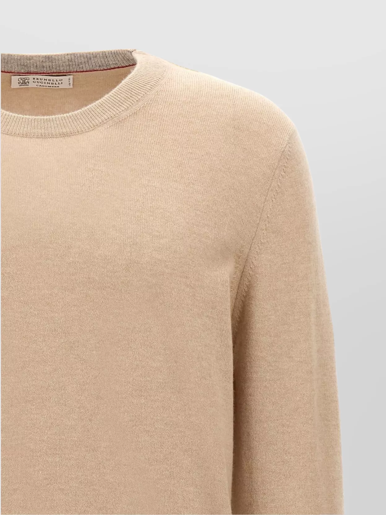 Brunello Cucinelli Ribbed Cuffs And Hem Sweater With Soft Texture
