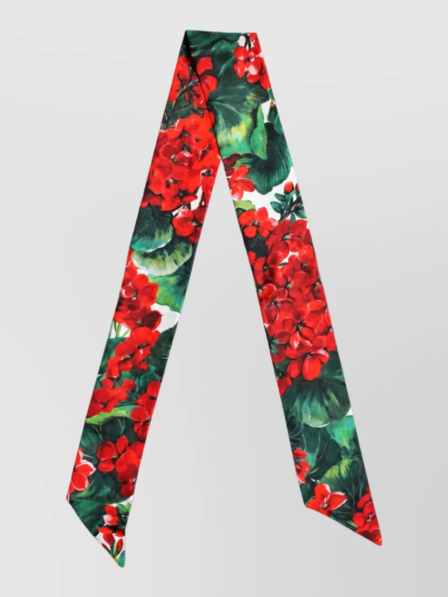 Dolce&Gabbana silk floral skinny neck scarf