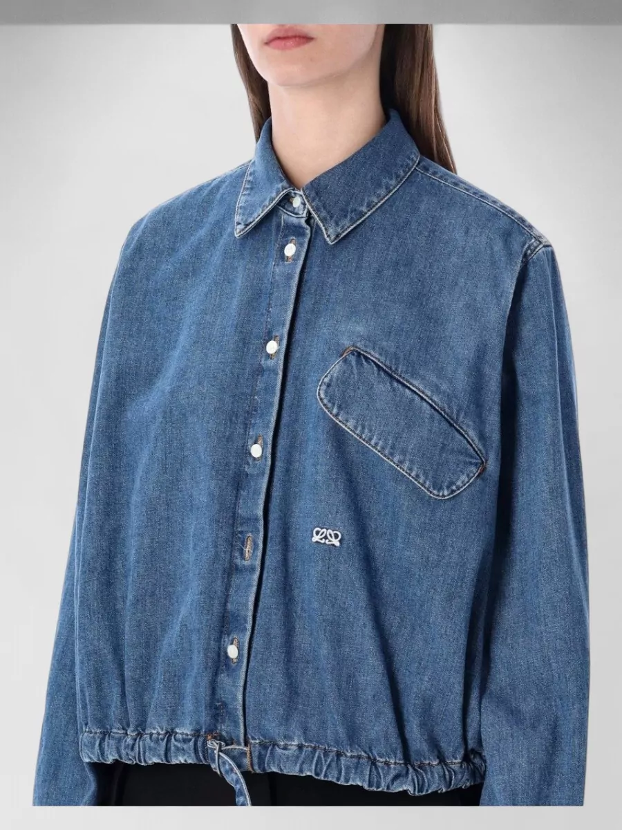 Loewe Denim Belted Cropped Shirt Jacket