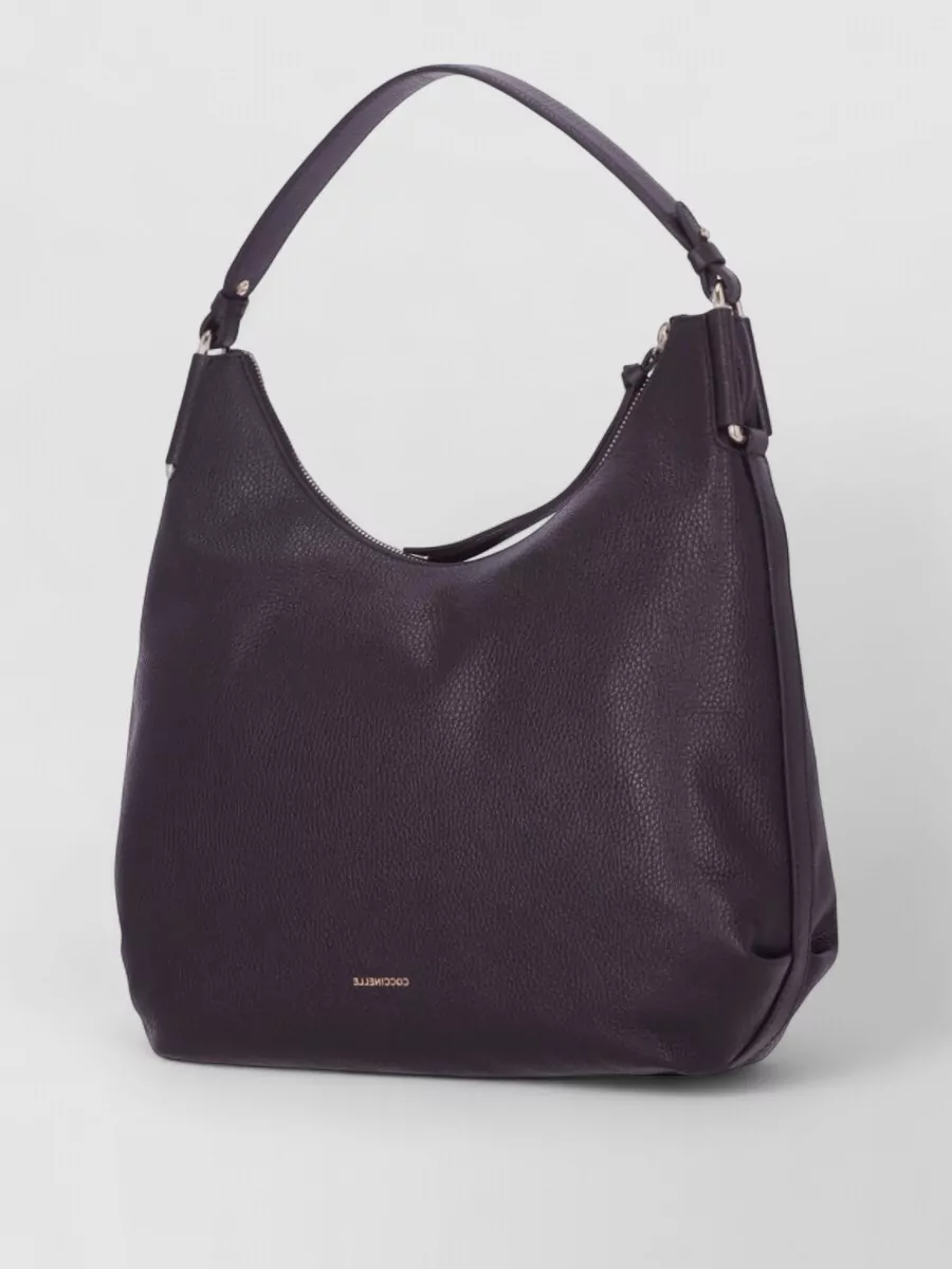 Coccinelle Pebbled Leather Shoulder Bag Removable Strap