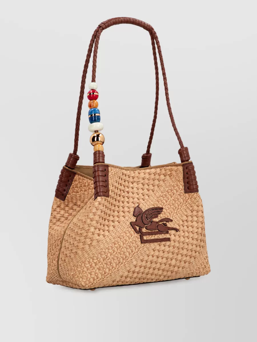 Etro Small Raffia Beach Bag