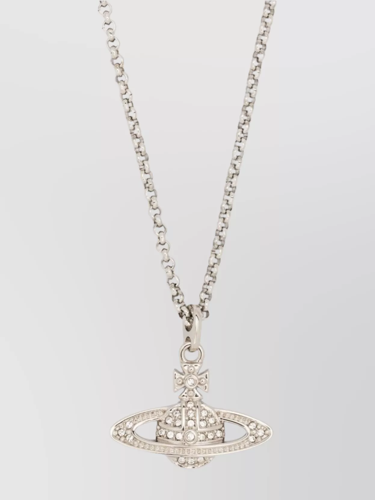 Vivienne Westwood Crystal Pendant Anchor Chain Necklace