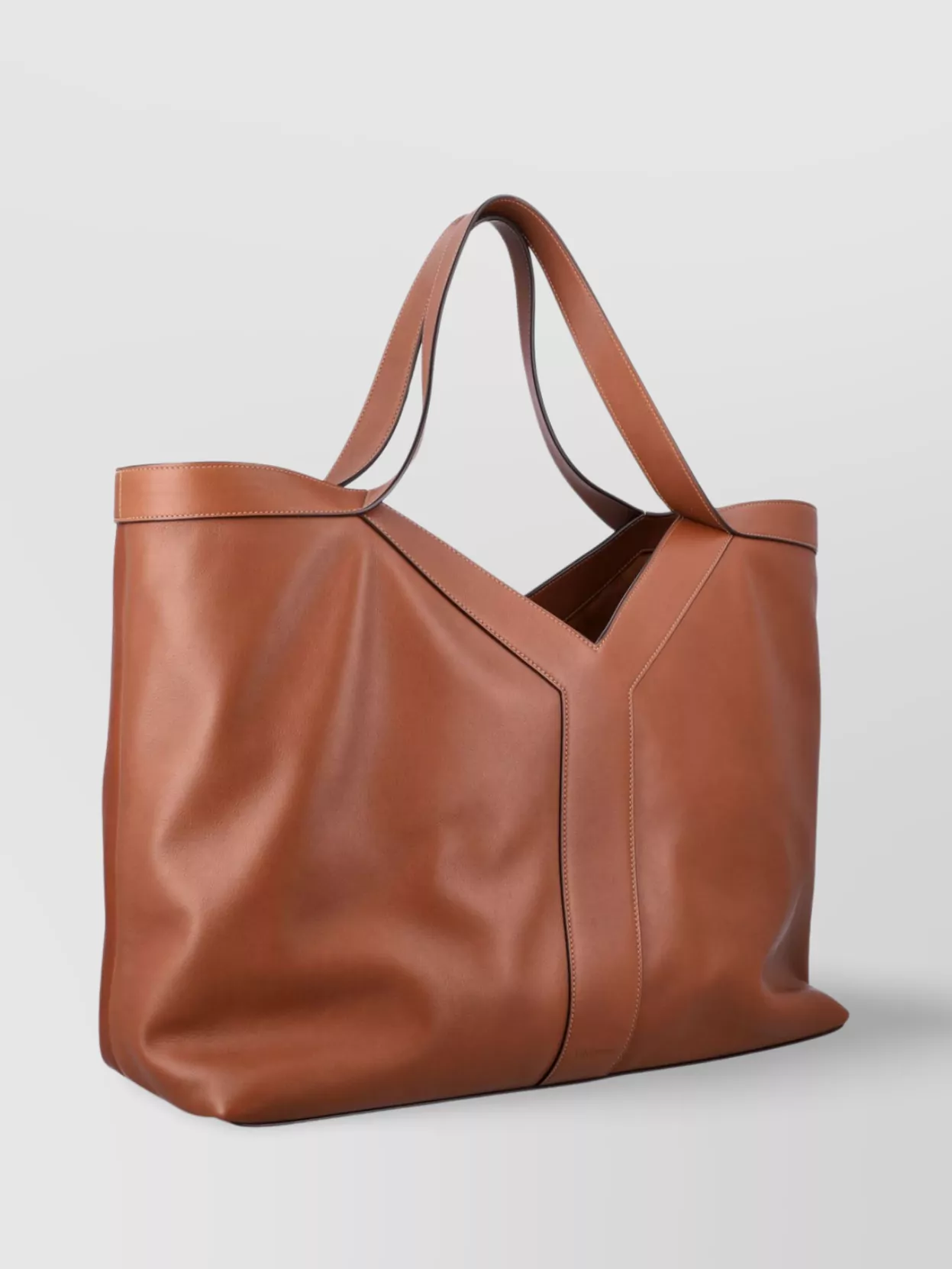 Saint Laurent Large Leather Y Tote With Bronze Hardware
