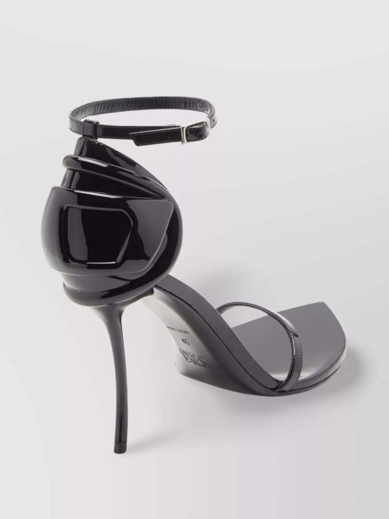 Diesel Glossy Pointed Toe Heel Sandals