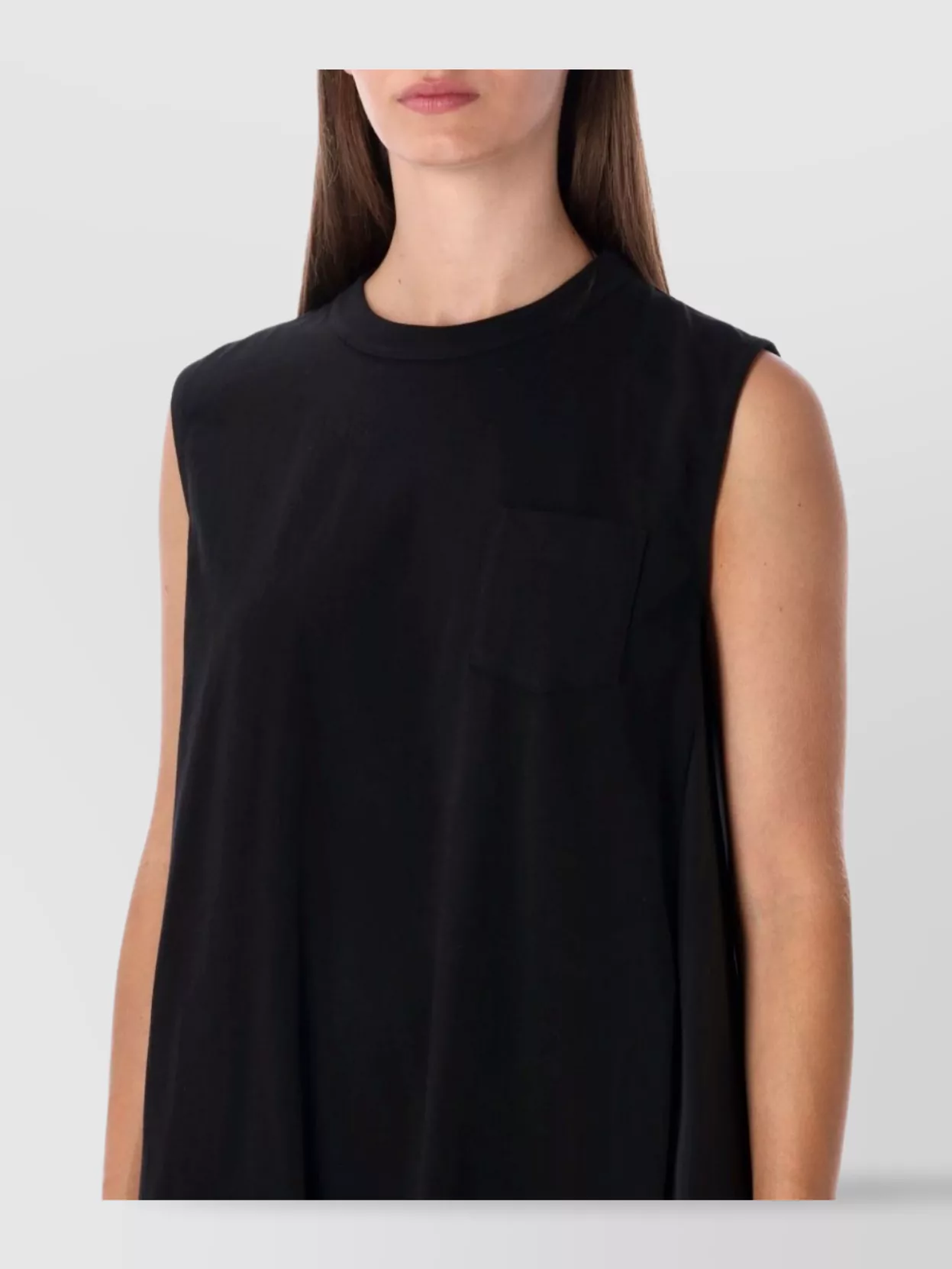 Sacai T-Shirt Dress With Pleated Back Design