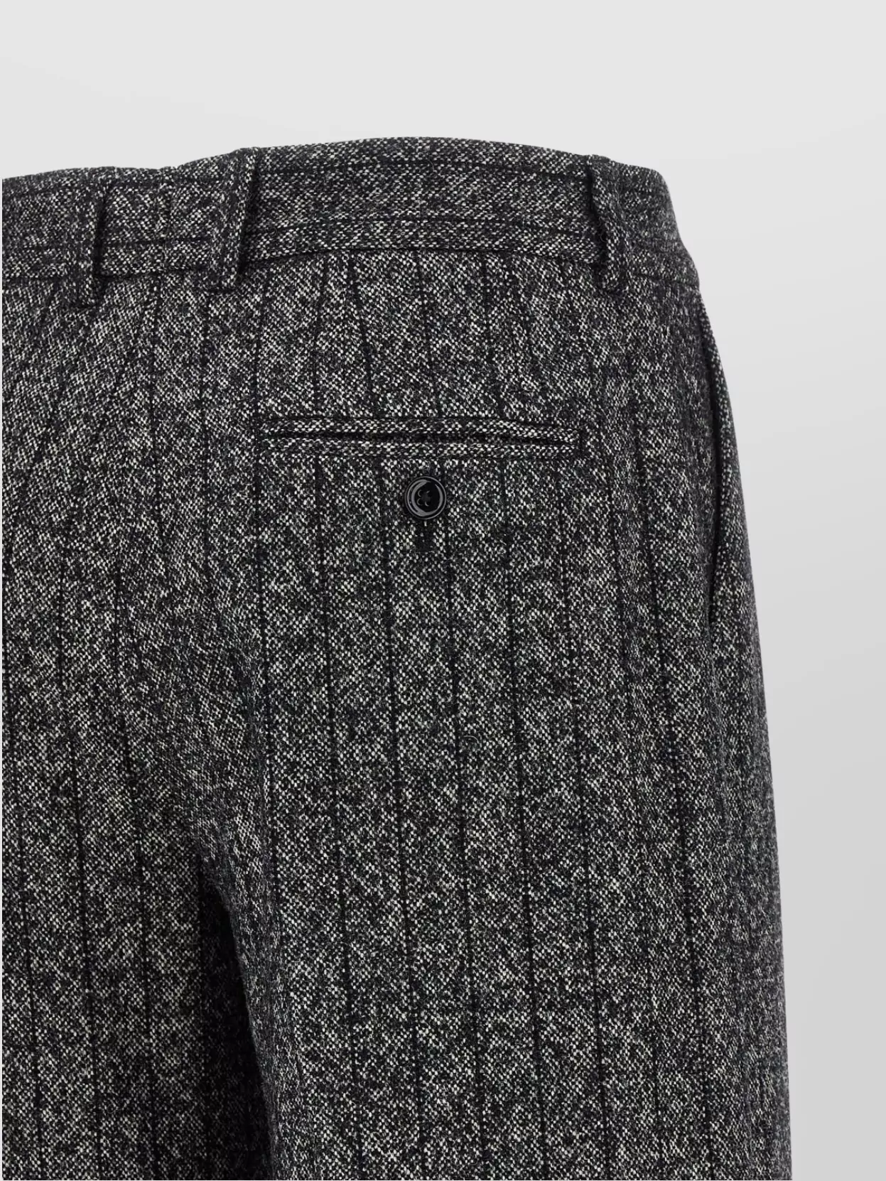 Dolce & Gabbana Wool Trousers With Textured Fabric And Pockets In Black