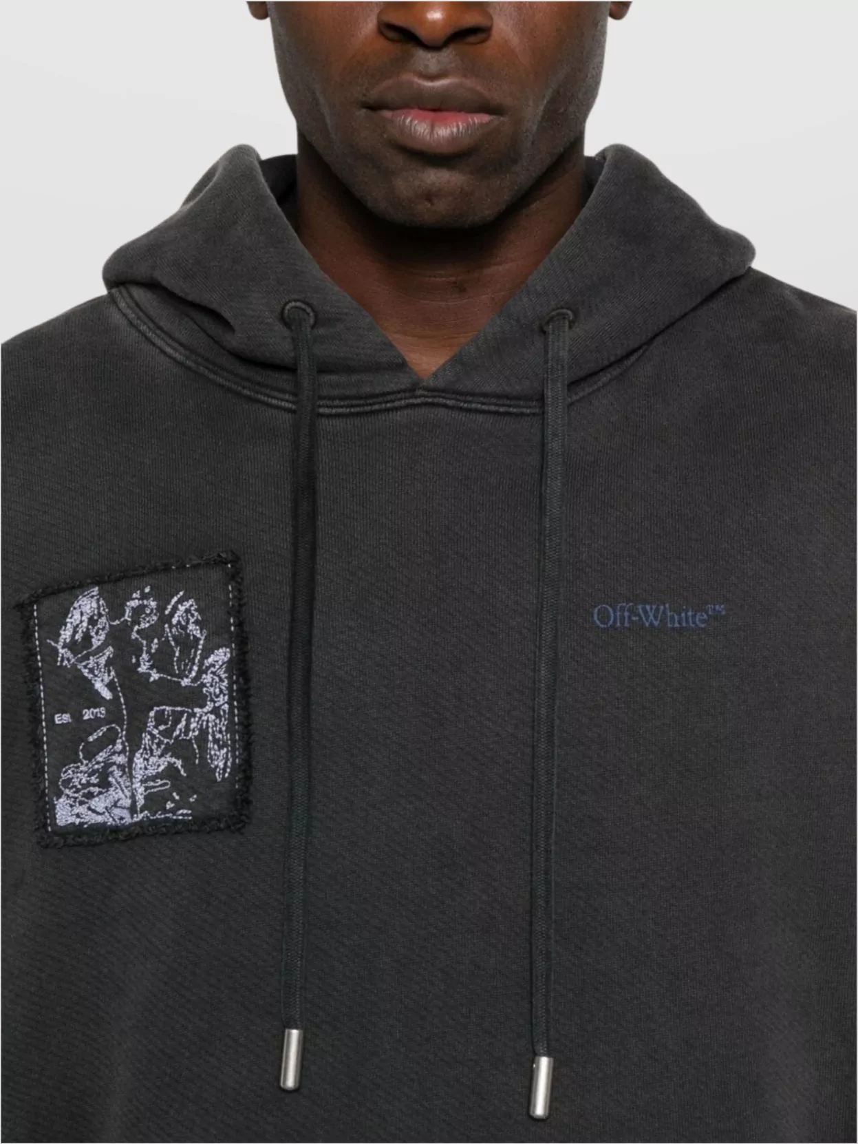 Off-White Graphic Print Hooded Cotton Sweatshirt