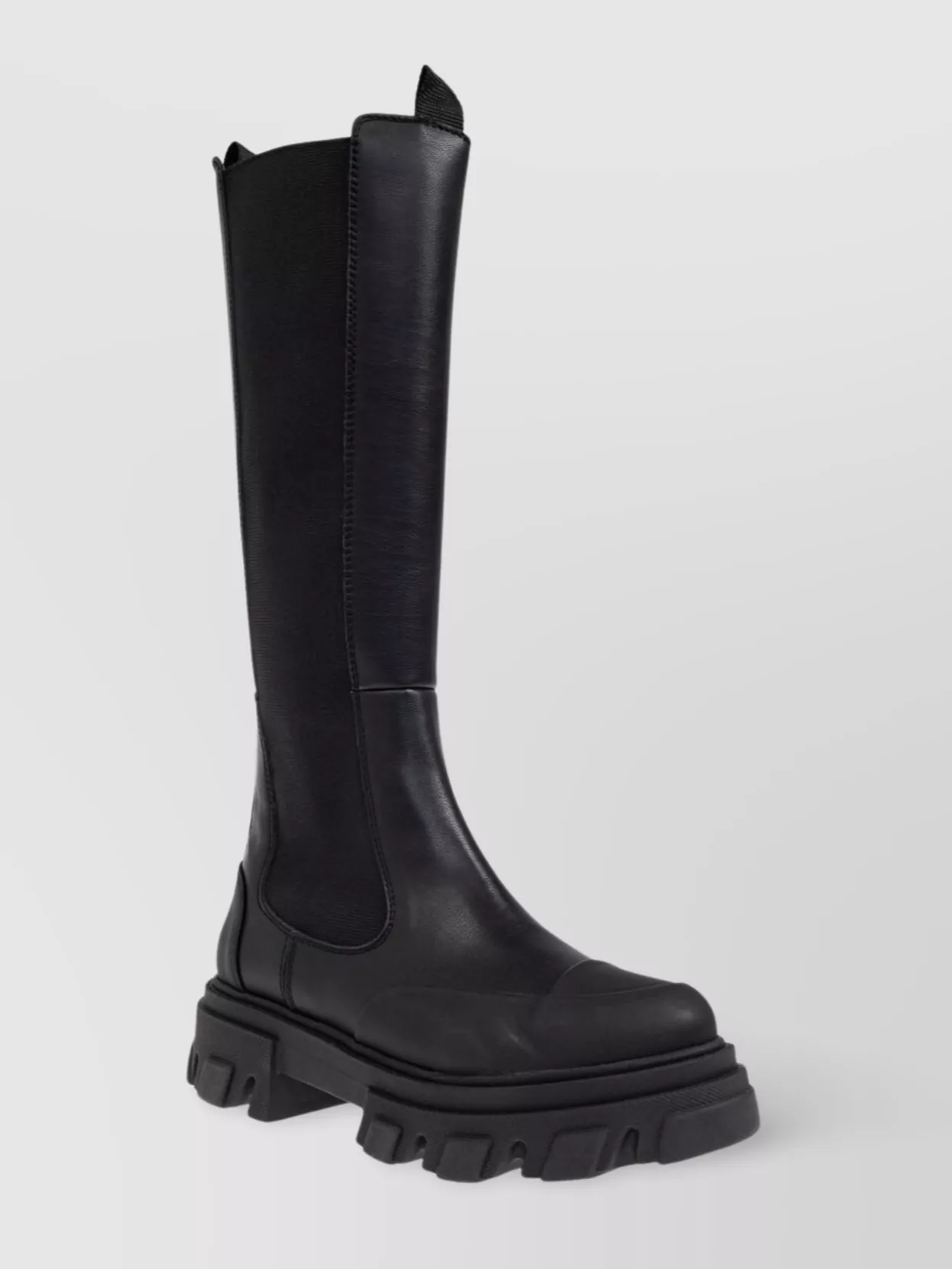 Ganni Chunky Lug Sole Knee-High Leather Boots