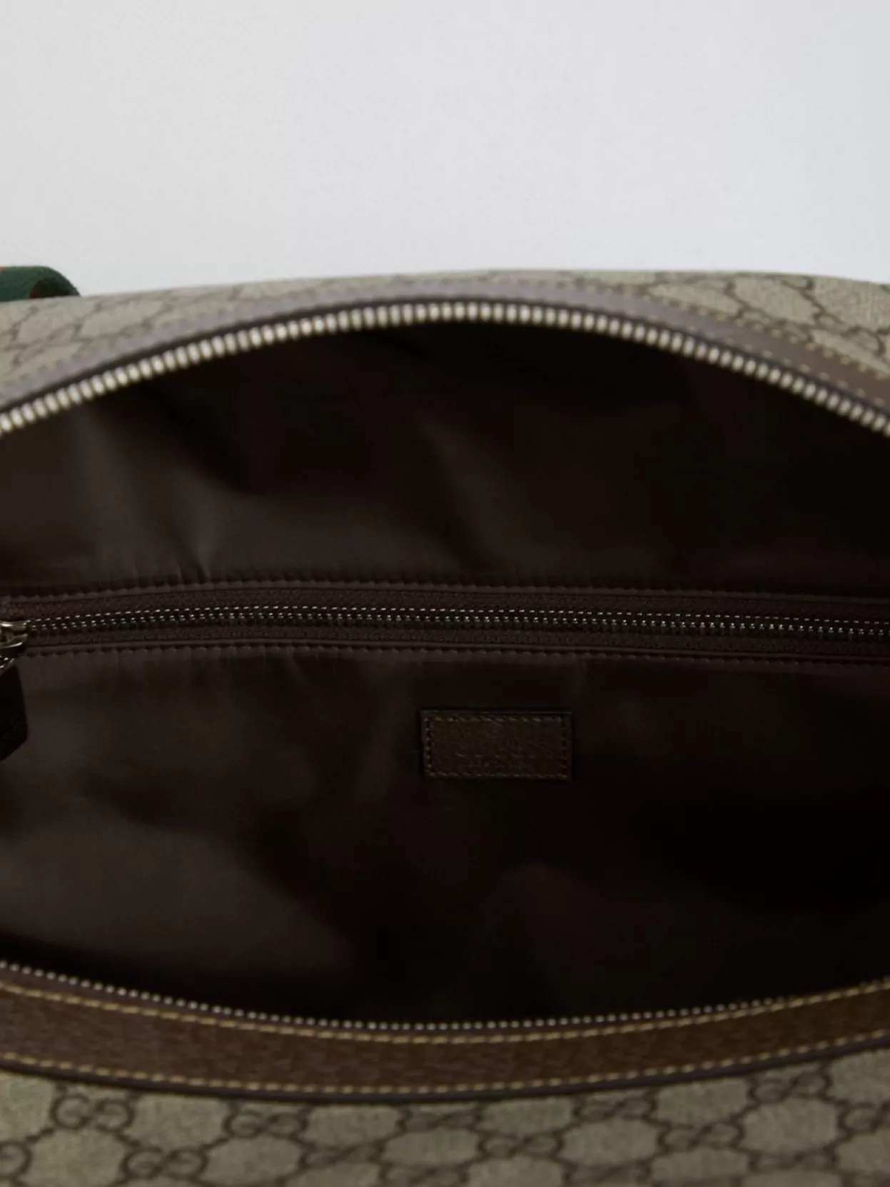Gucci Supreme Fabric Duffle Bag With Leather Trims