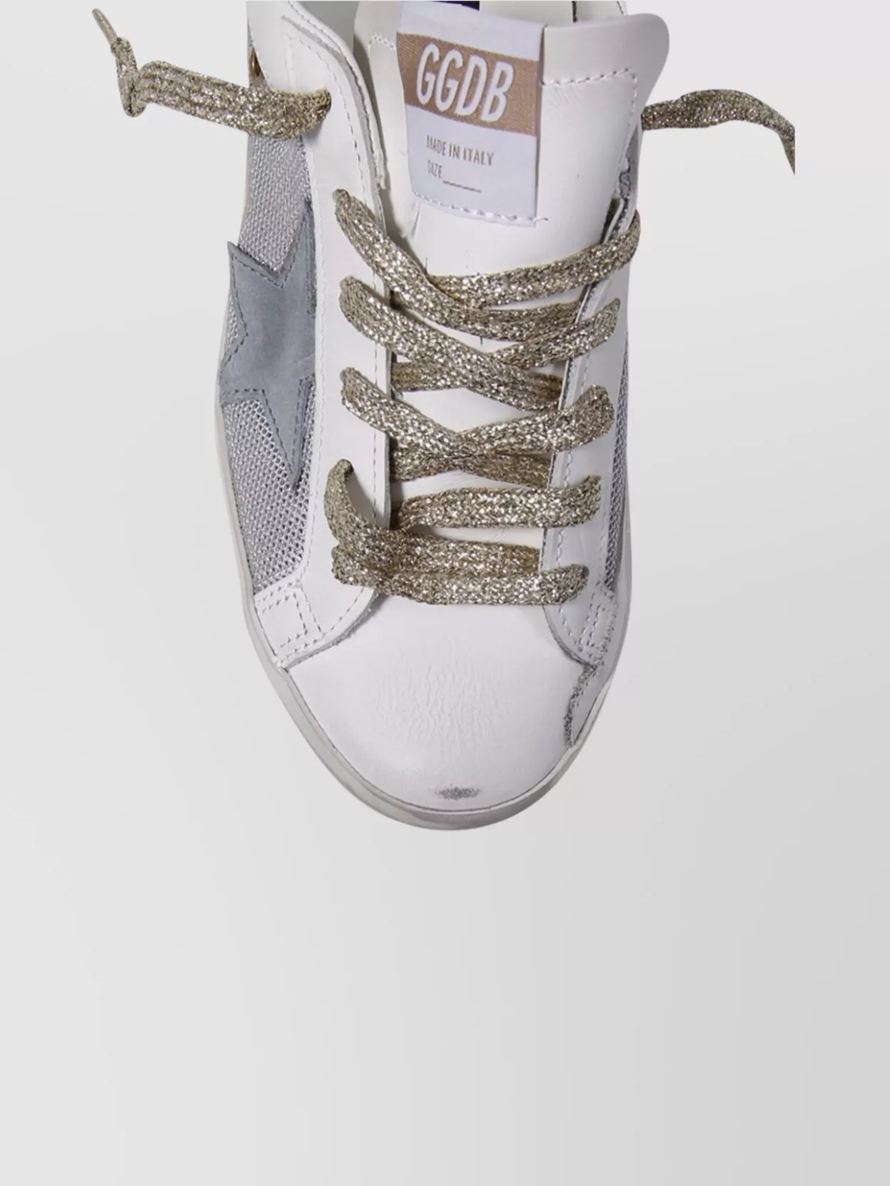 GOLDEN GOOSE STAR NET AND LEATHER UPPER SNEAKERS