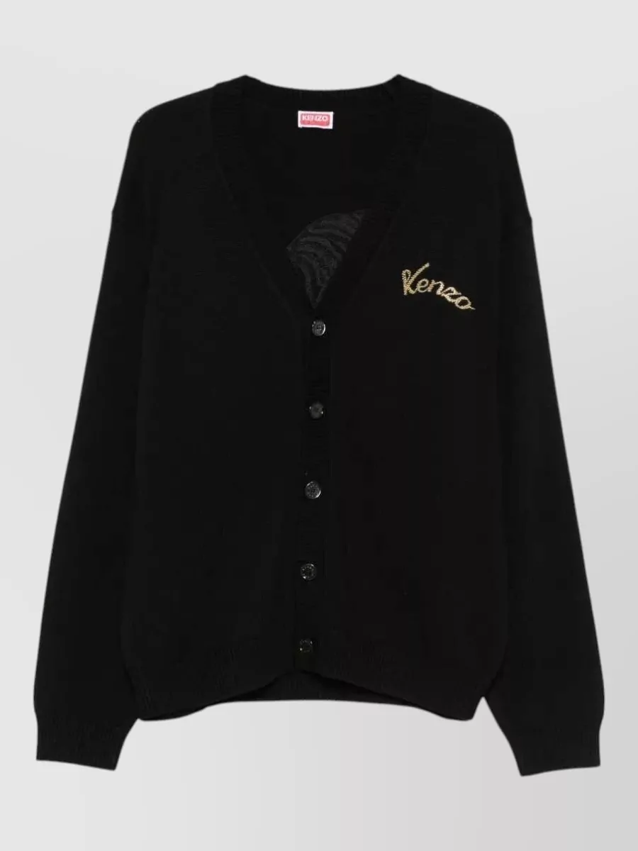 Kenzo ribbed v-neck wool cardigan