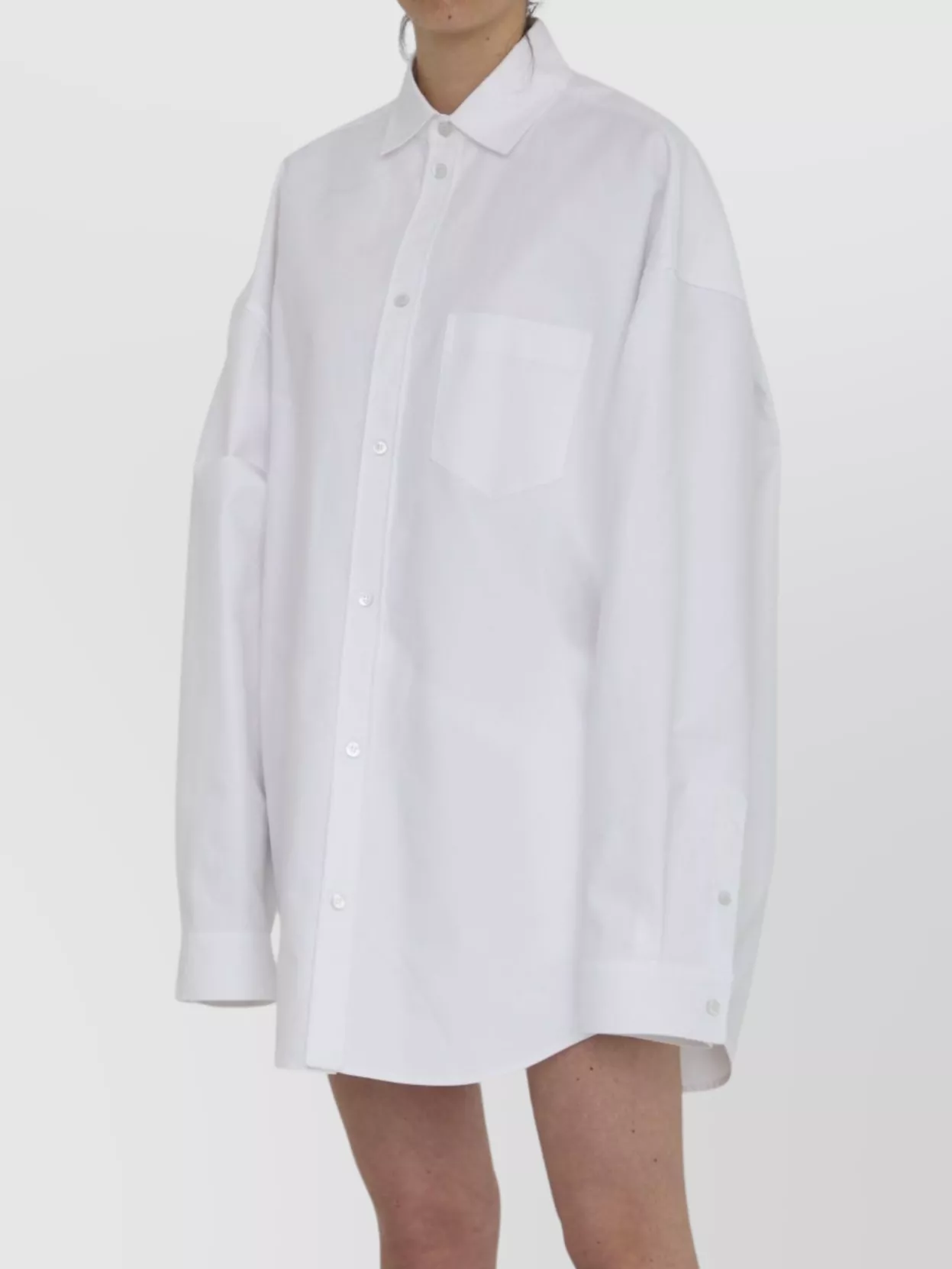 Balenciaga Collar Curved Hem Oversized Fit