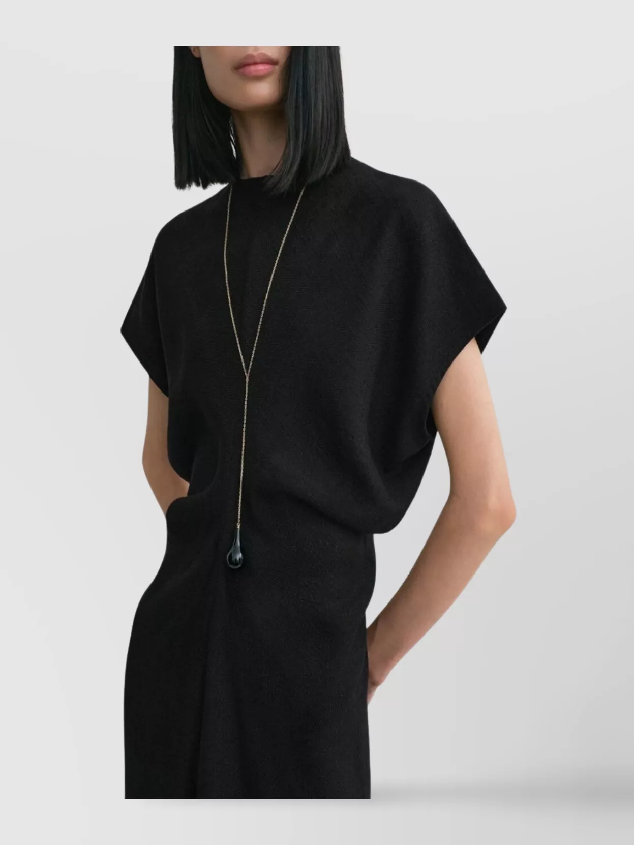 Totême Draped Crew Neck Maxi Dress