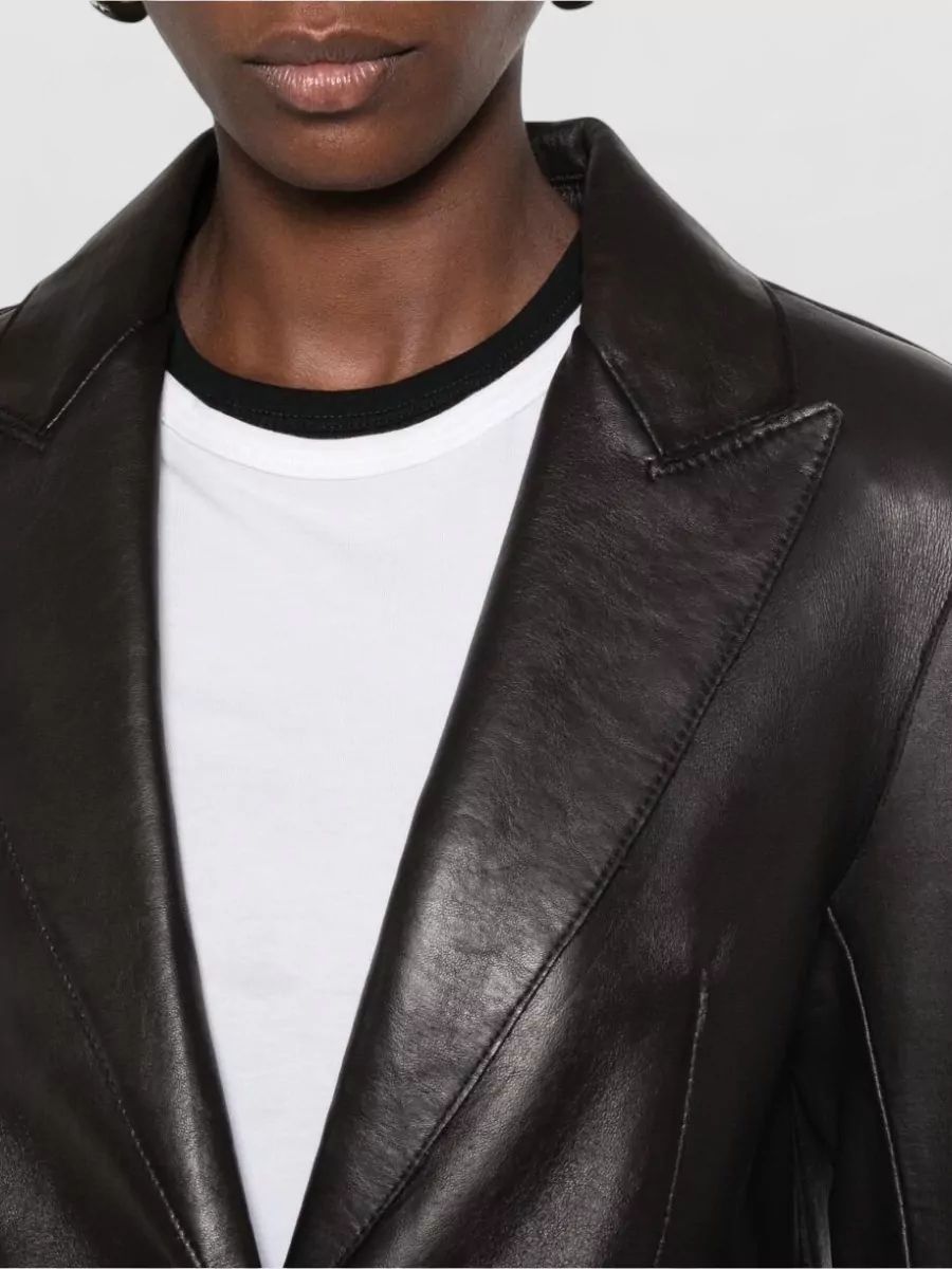 Parosh Leather Blazer