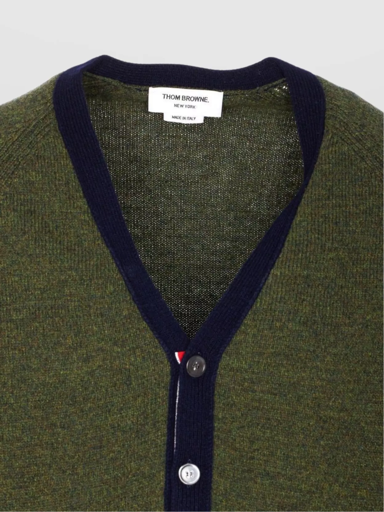 Thom Browne Iii V-Neck Striped Cardigan Sweater