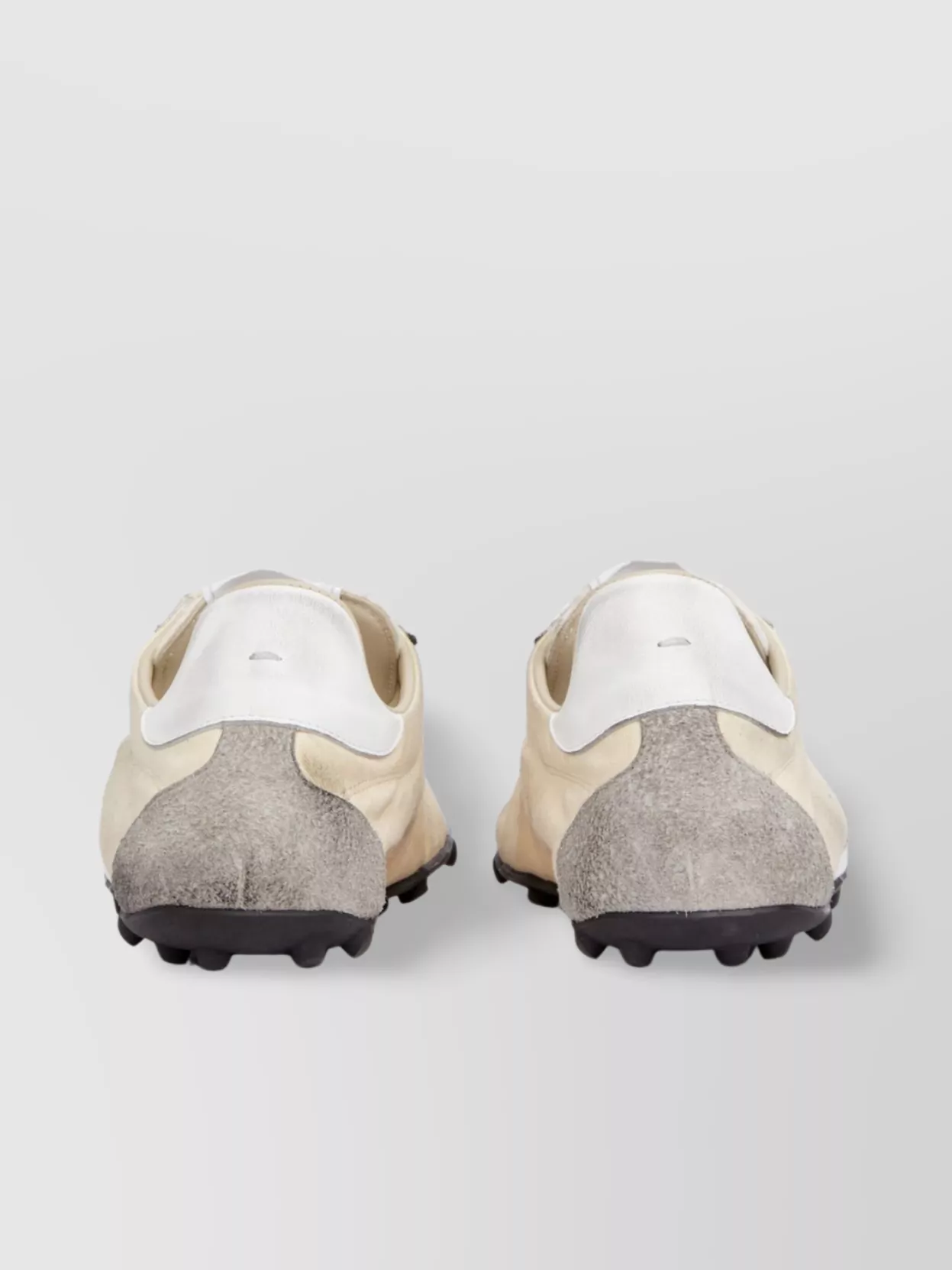 Maison Margiela Leather Lace-Up Trainers Featuring Suede Accents