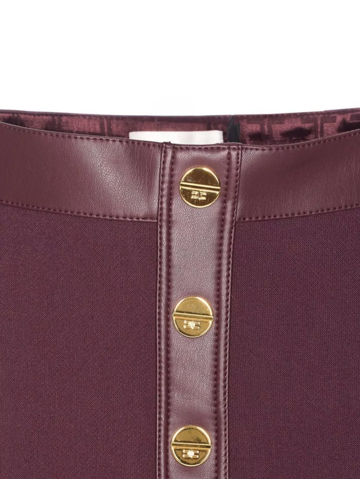 Elisabetta Franchi High Waist Skirt Logo Buttons