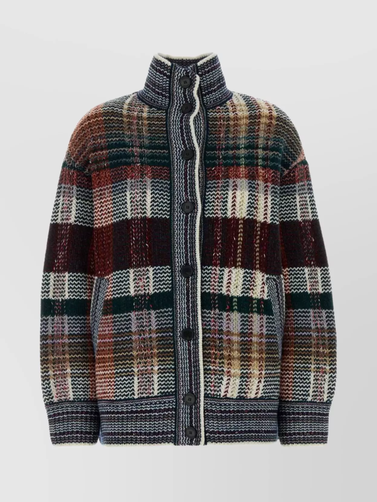 Missoni Oversized Cardigan With Embroidered Wool Blend In Multi