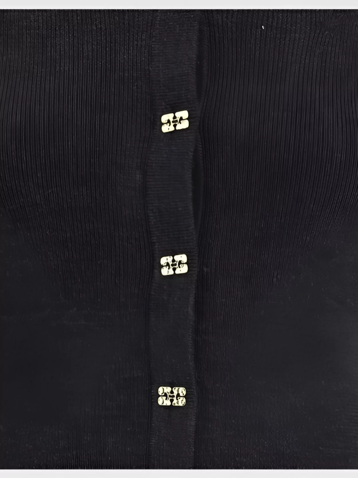 Ganni Merino Wool Cardigan In Black