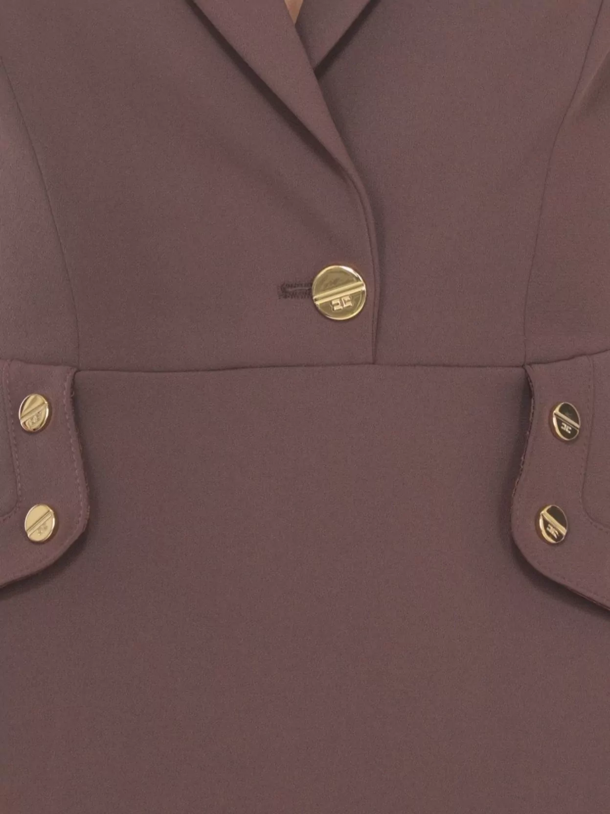 Elisabetta Franchi Sleeveless V Neck Dress With Button Detail