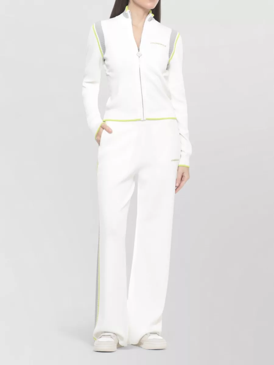 Casablanca Ribbed Zip Up High Neck Jacket