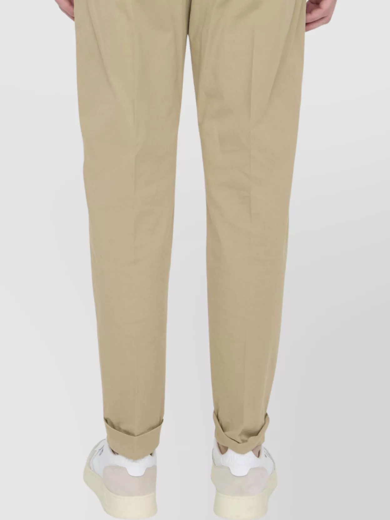 Pt Torino Beige Cotton Trousers In Neutral