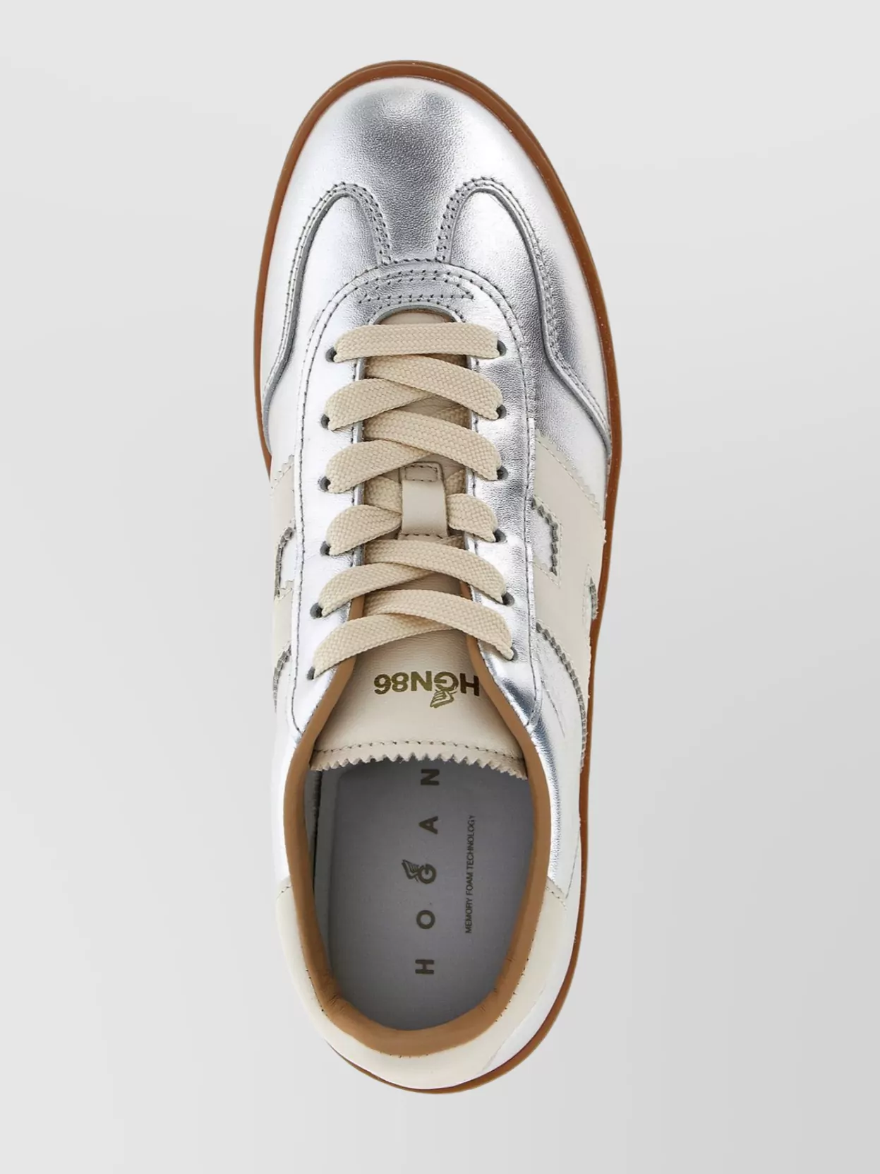 Hogan Chic Metallic Low-Top Rubber Sole Sneakers