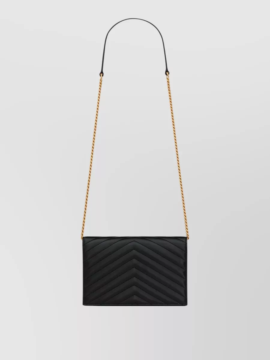 Saint Laurent Leather Envelope Chain Wallet